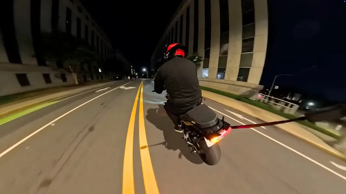 GoPro Insta360 X5 low light footage motorcycle riding