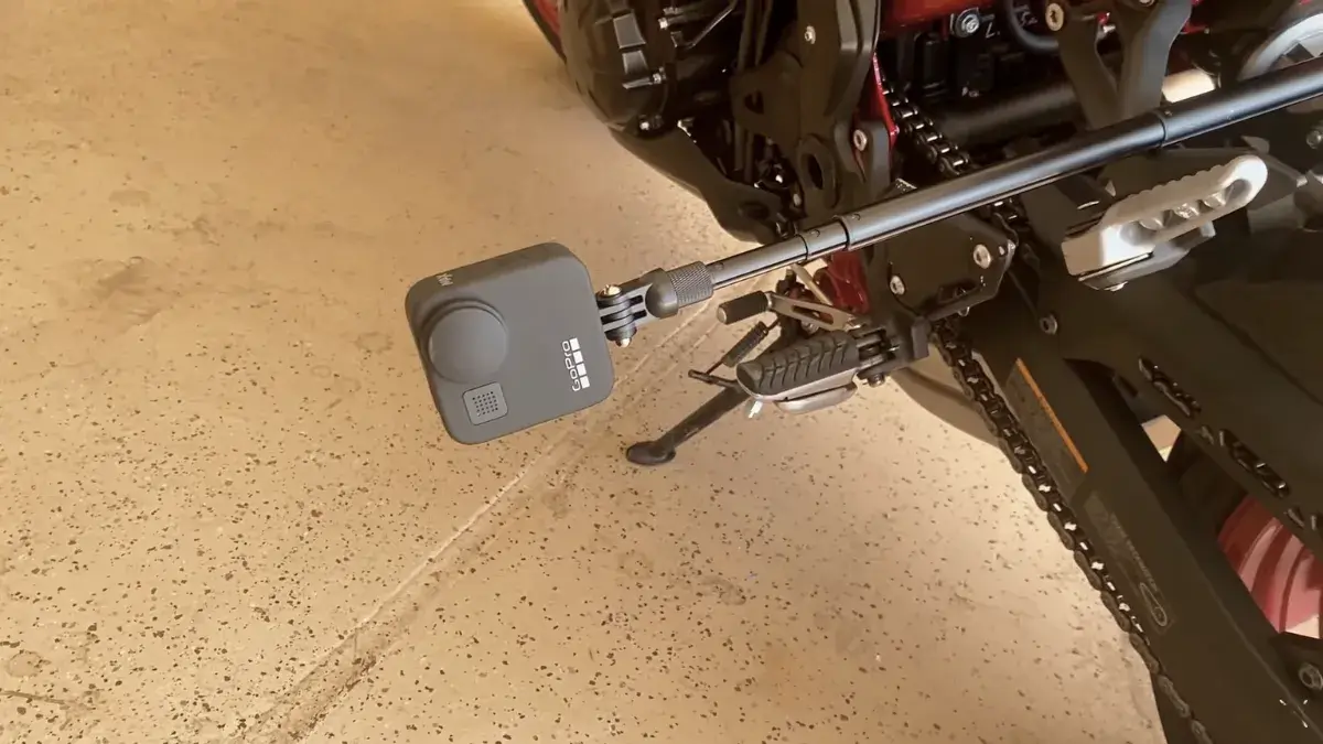 GoPro Max Mounted on a motorcycle