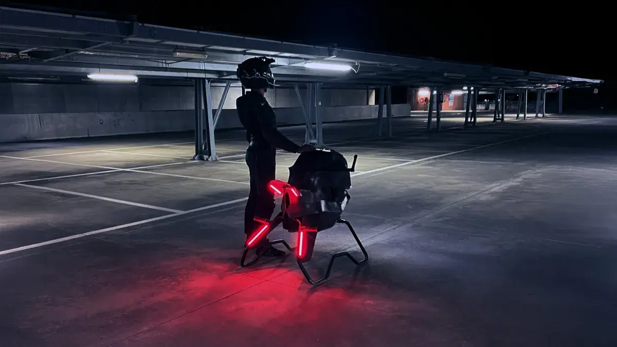 Volonaut flying motorcycle with No spinning propellers visible