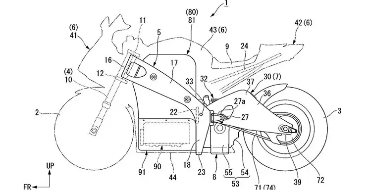 Honda Electric FireBlade Patent Diagram