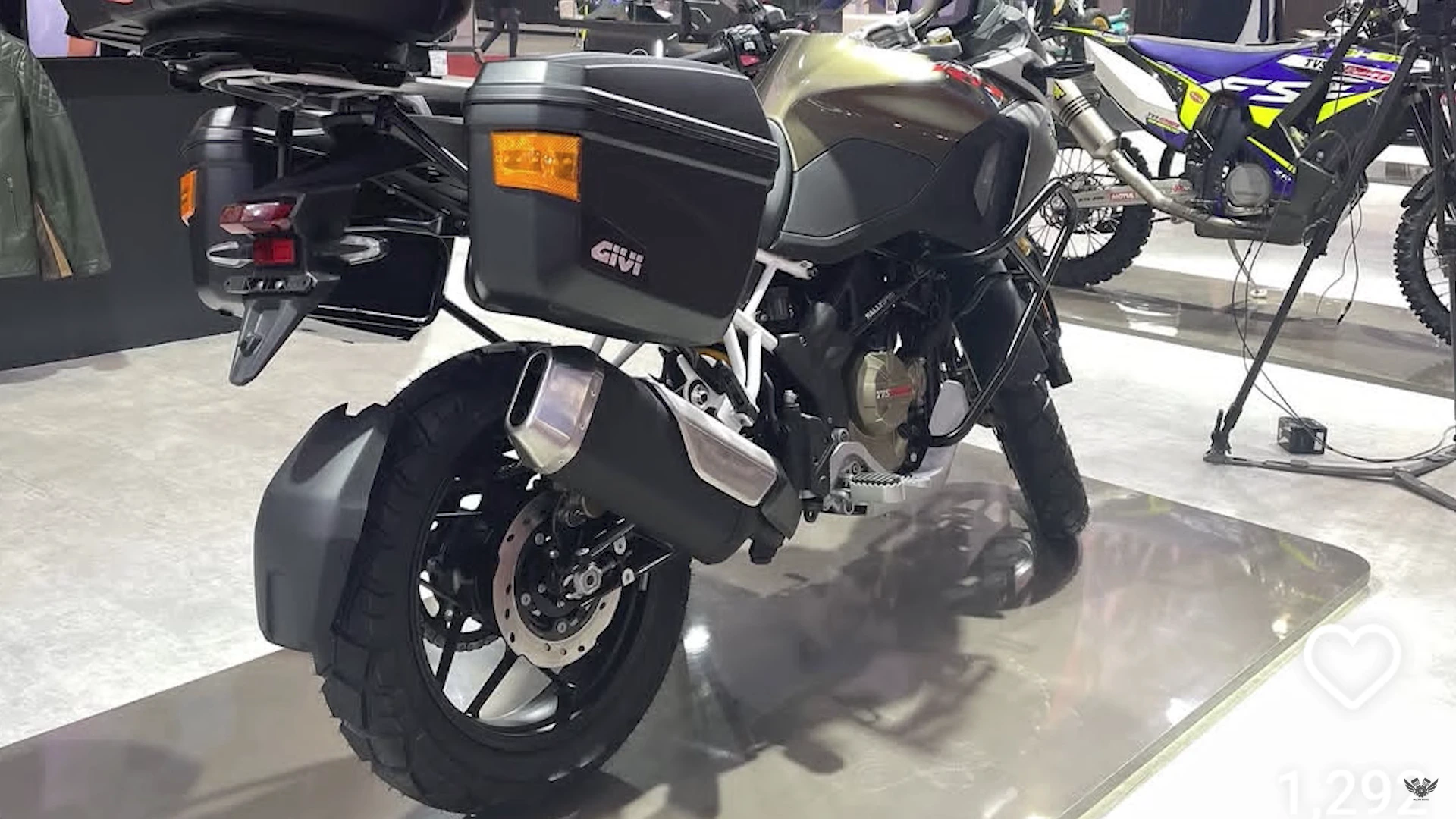 TVS Apache RTX 300: Adventure Features, Price & Competitors TVS RTX 300 adventure on display at a showroom