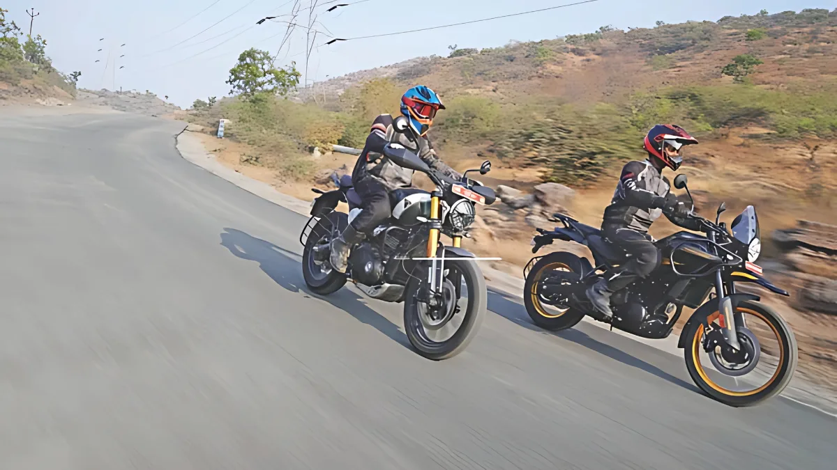 royal enfield himalayan 450 and triumph scrambler 400X