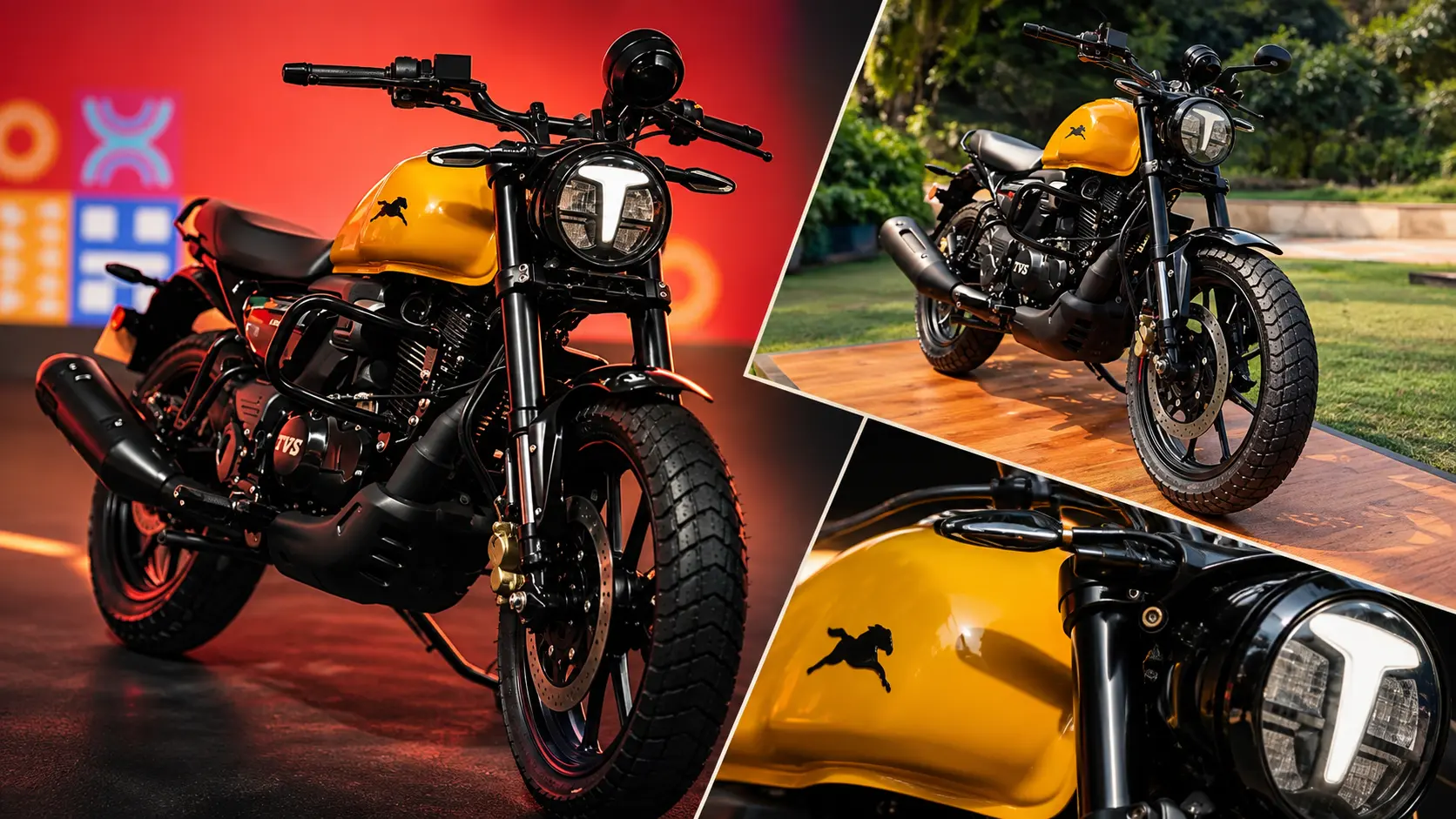 2026 TVS Ronin Base+ in its new festive-season colour, the variant that adds dual-channel ABS